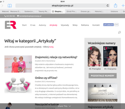 2015 – Eksplozja rozwoju, miesięcznik dla dbających o własny rozwój